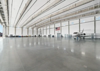 interior view of jet hangar